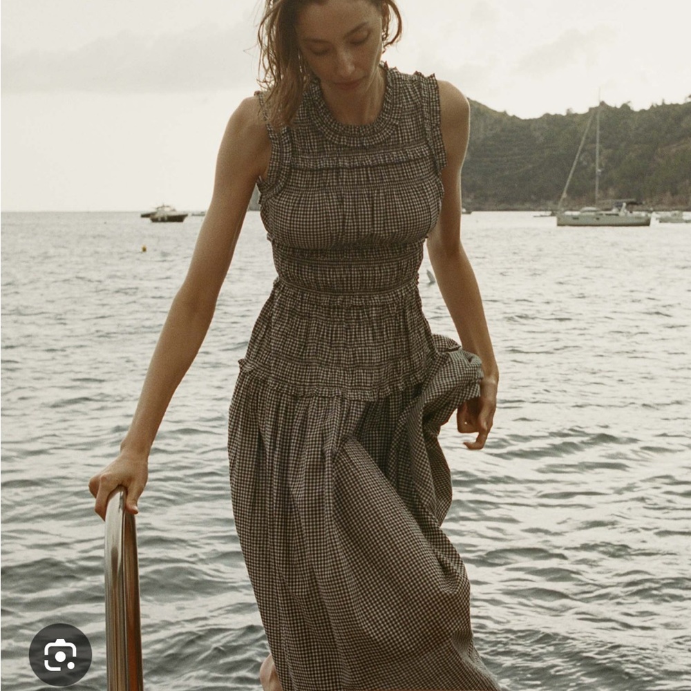 Doen Mallory Black and White Gingham Dress
